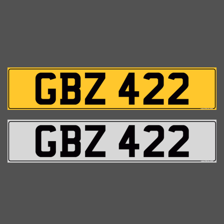GBZ 422 - Dateless Cherished Registration Number Plate