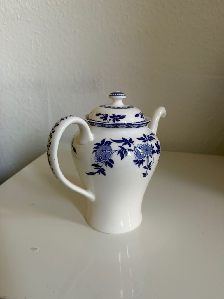 Minton Blue Delft Fine Bone China Coffee Pot Vintage