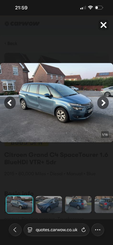 Citroen, GRAND C4 PICASSO, MPV, 2015, Manual, 1560 (cc), 5 doors