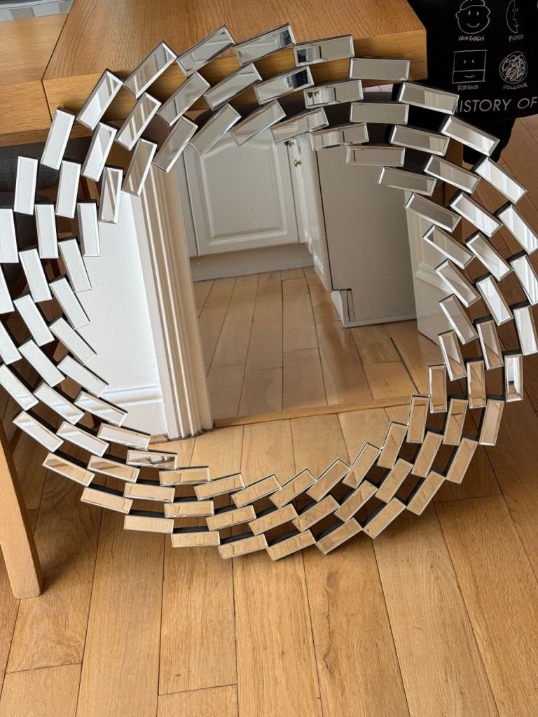 Spiral Pattern Frameless Mirror