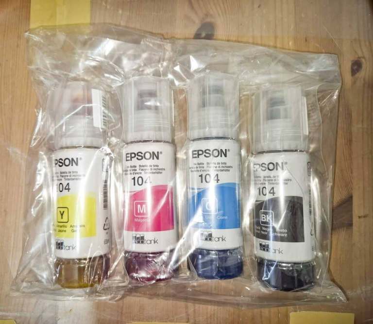 image for Genuine Epson 104 EcoTank Ink Bottles - Pack of 4 - Price £15  ( Currys Price £55 )