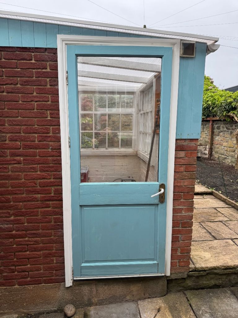 External door - wood and glass - 80cm x 191cm