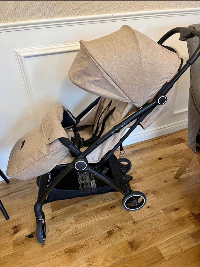 Ickle bubba Aires auto fold stroller in biscuit 
