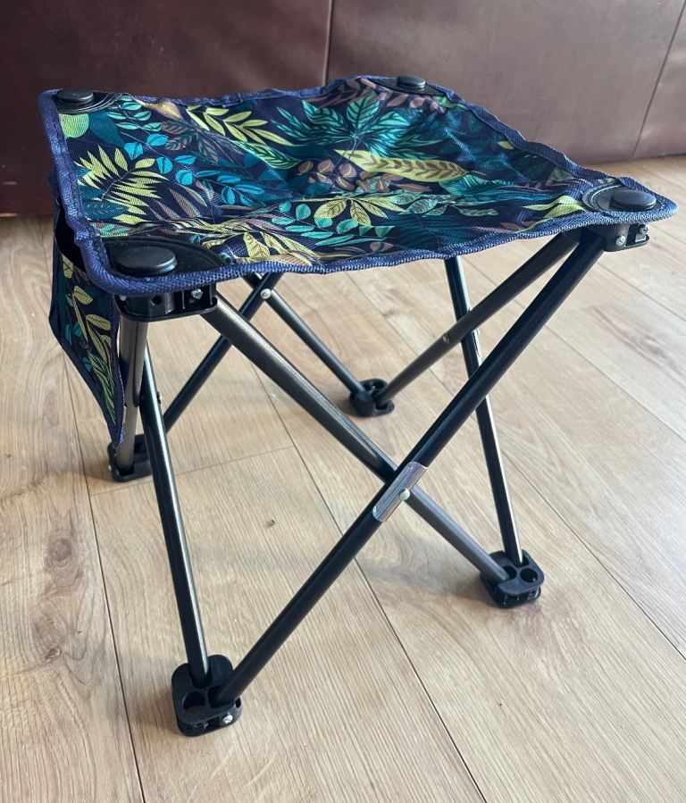 Folding fishing/camping seat with pocket and carry bag. 40cm high. Brand new.