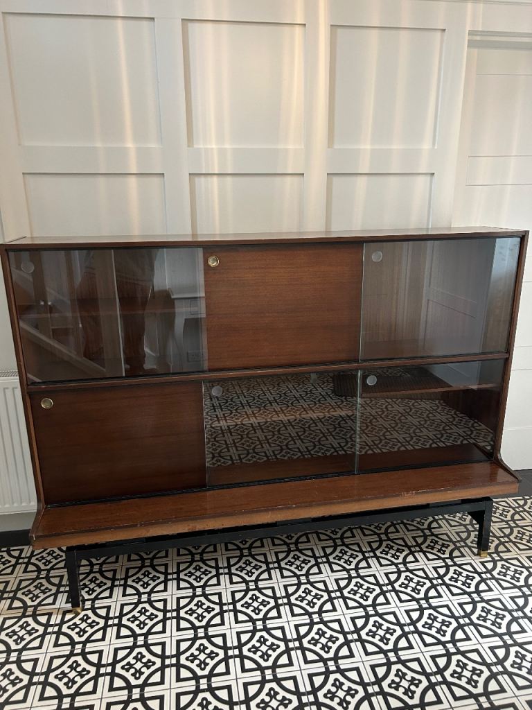 G Plan Modular Tola & Black Bookcase / Display Cabinet 1960s Mid Century Vintage