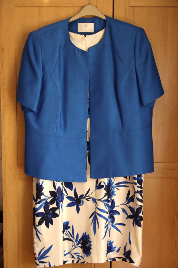 Blue Jacket and Floral Dress Set – As Good As New