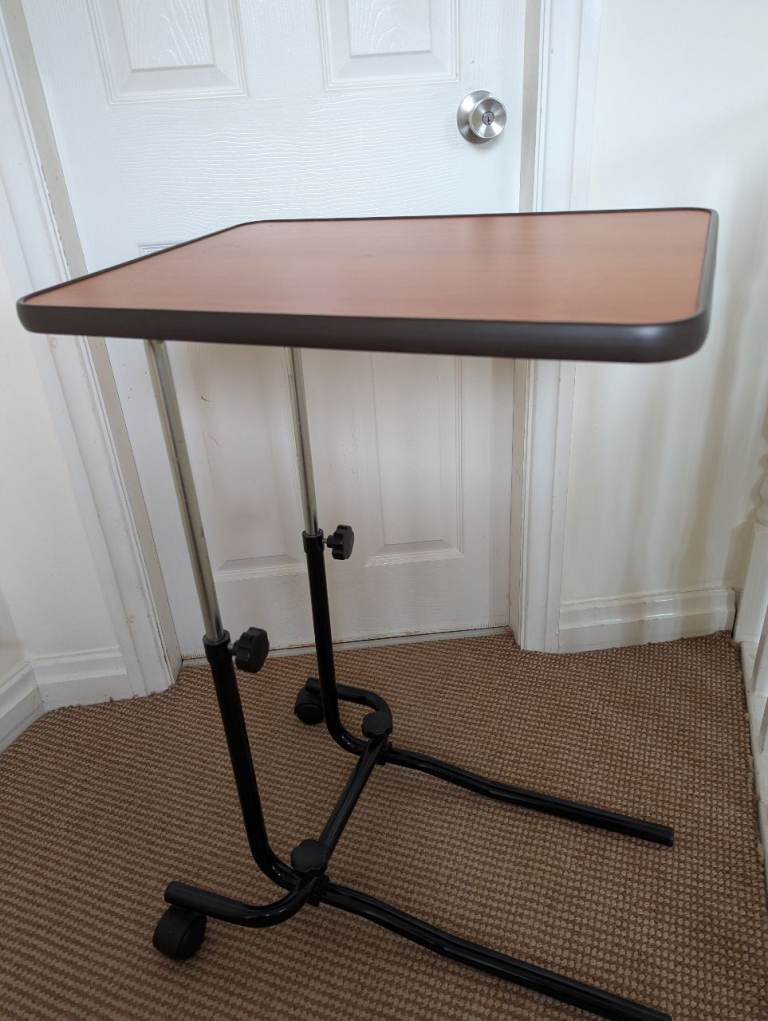 Adjustable Overbed/Laptop Table on Wheels – Good Condition