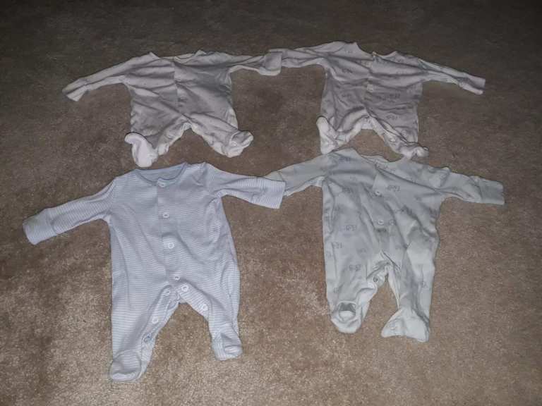 Next Pack of 4 Baby Boys Bodysuits (First Size, 3.4kgs/7.8lbs)