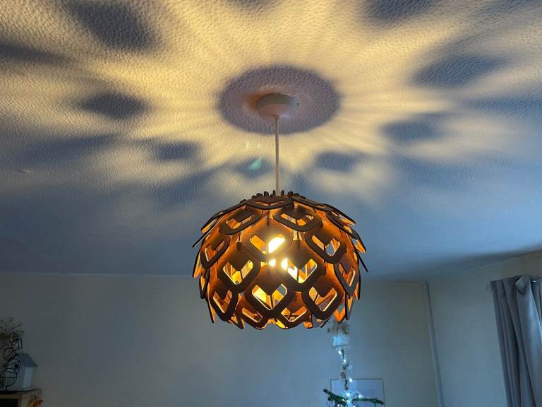 image for Pendant Ceiling Lamp Hand Made Statement Piece | Cosy Summer Lamp Shade B22/BC