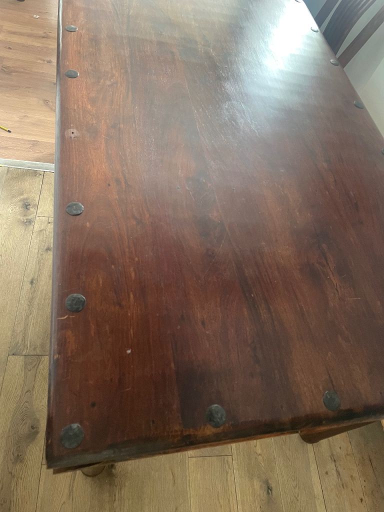 Solid Wooden Dining Table – Rustic Style
