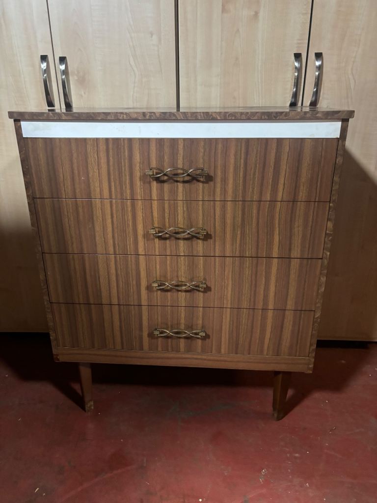 Mid century Formica chest of drawers 