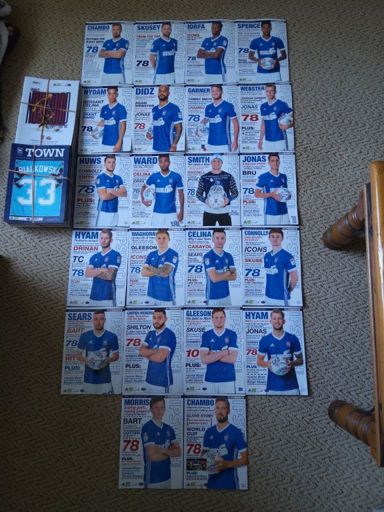 22x Ipswich Town Football Programmes ⚽️ from season 2017/18.