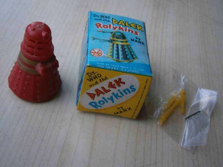 Vintage Sixties rare red Marx Rolykins Dalek complete with box. 3.5cm ...