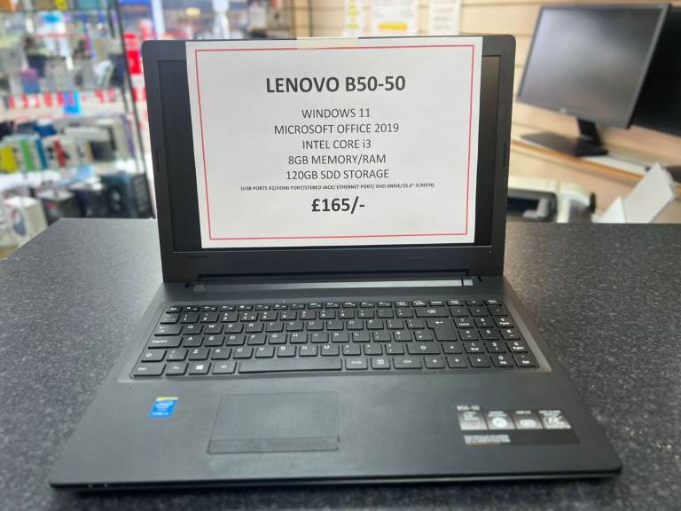 Lenovo B50-50 Intel Core i3 8GB RAM 120GB SSD Storage
