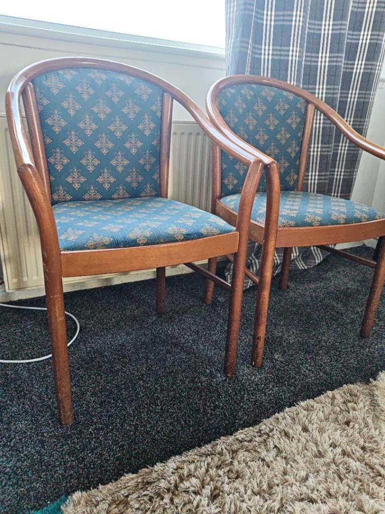 Antique Vintage Italian Hallway Bedroom wooden Arm Chairs Upcycling project 