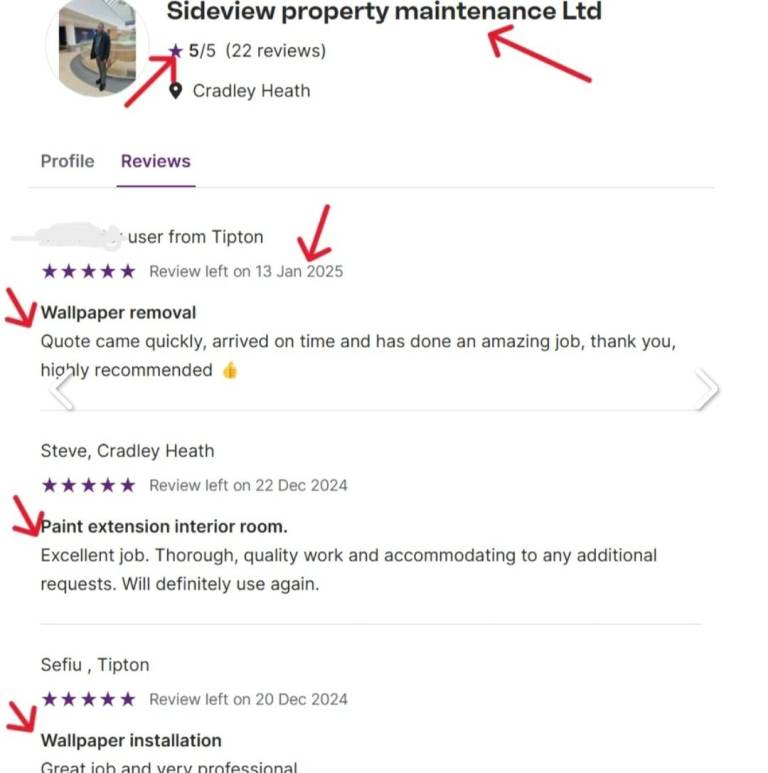 Wallpaper, painting and decorating services 