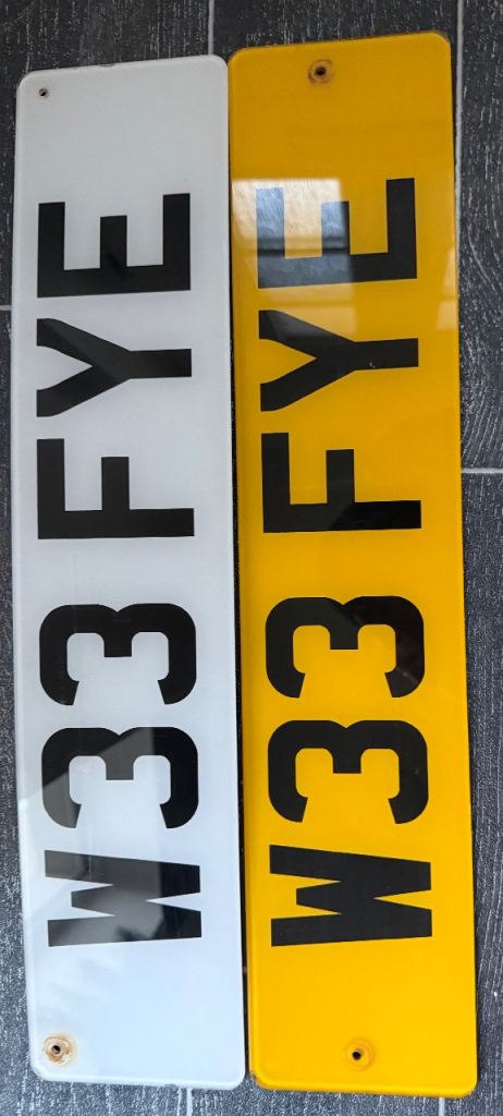 Private registration plate number plate