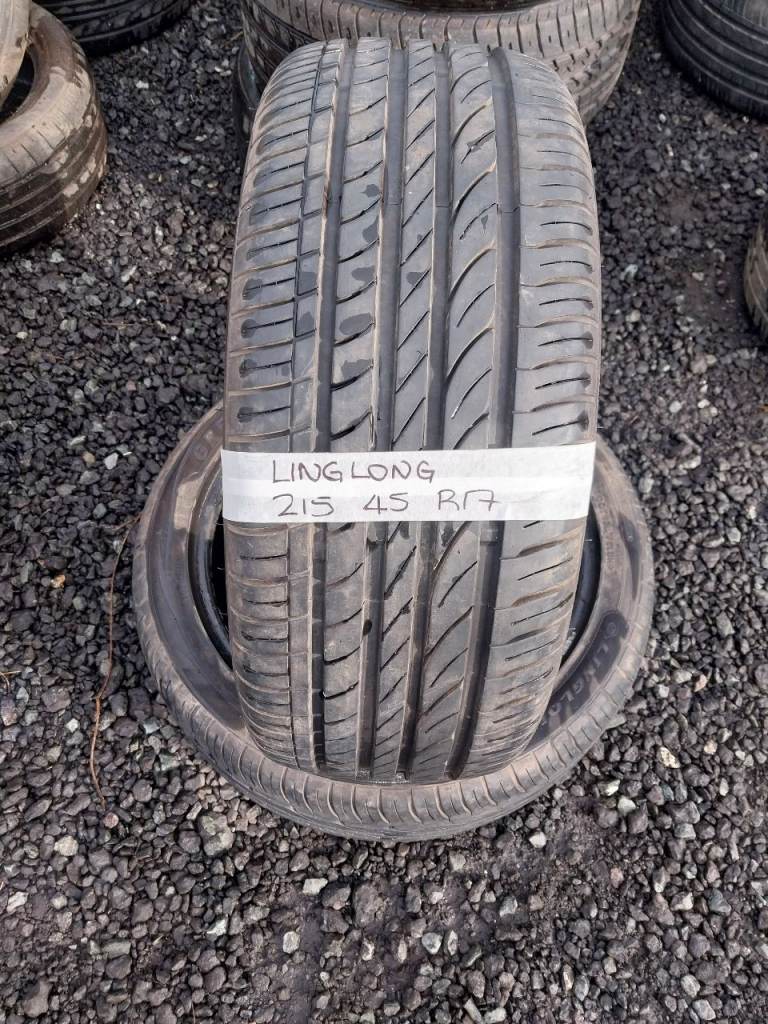 215 45 R17 Linglong - set of 2 part worn tyres 