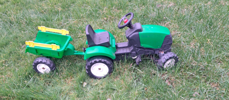 Tractor and trailer. Kids outdoor toys