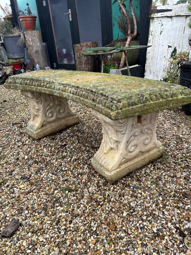 Stone garden bench 