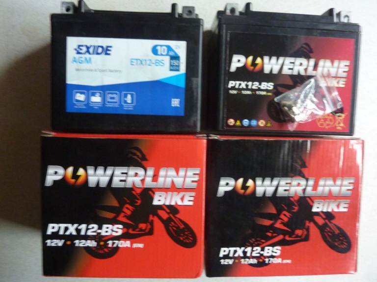 Triumph Bonneville SE  and  Others, Batteries "PTX12-BS"  x2,  One NEW,  One  Used,  both Boxed.