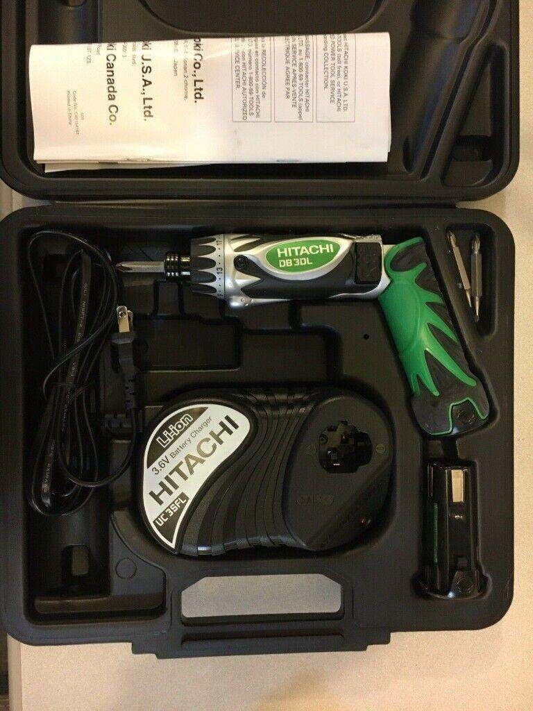 Hitachi / Metabo DB3DL1 3.6V Li-Ion Screwdriver Kit Battery/ Bit/ Case