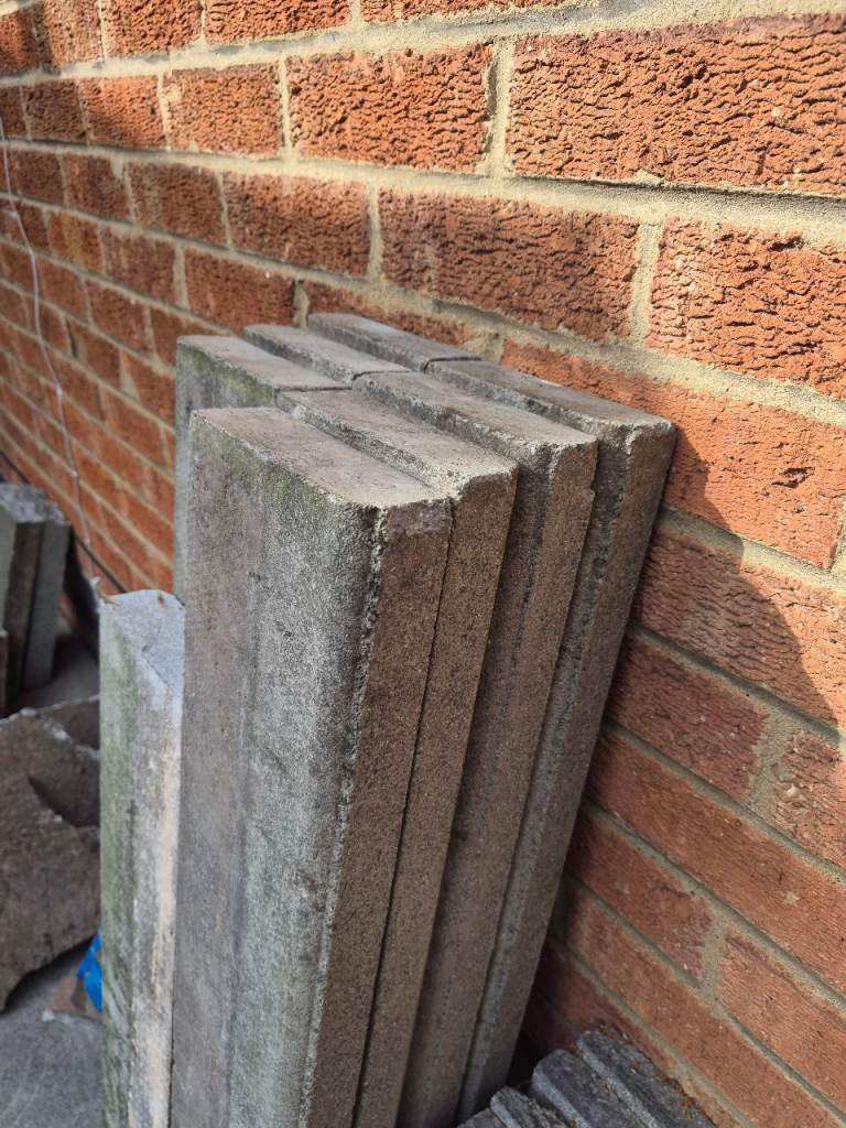 Kerb edging slabs. 