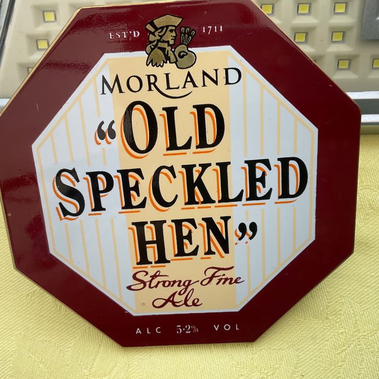 Morland Old Speckled Hen Metal Sign – Good Condition