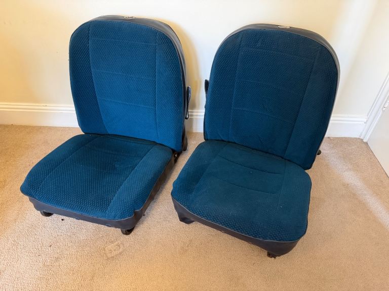 RARE MGB Complete Pair of Navy Blue Velour Seats – Frames, Foam & Diaphragms