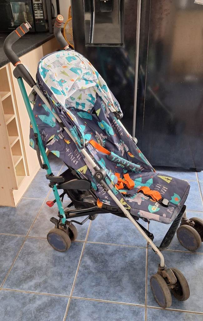 Buggy with raincover and extra long hood
