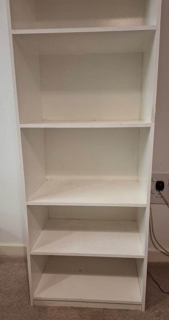 Living Room Tall Cabinet Free Standing Durable White Floor Storage Unit Shelves