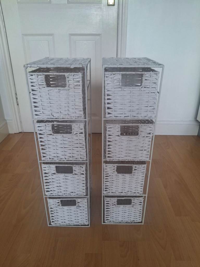 2 x Bathroom Wicker storage units  units