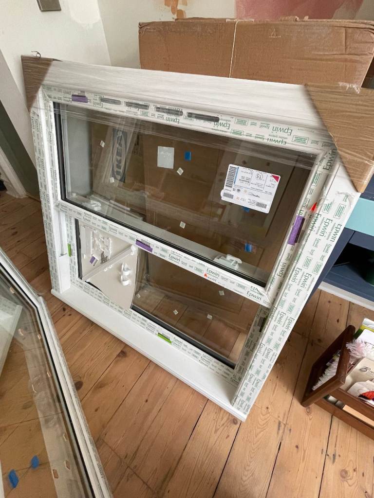 Brand new sash window in uPVC