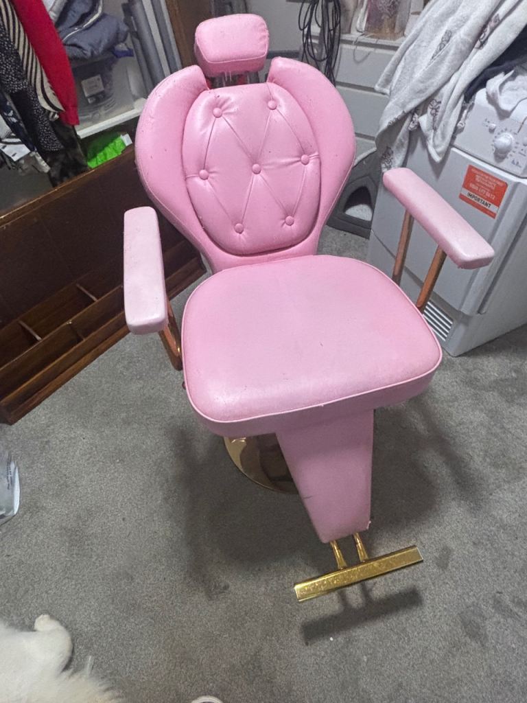 Pink beauty salon hydrolic chair