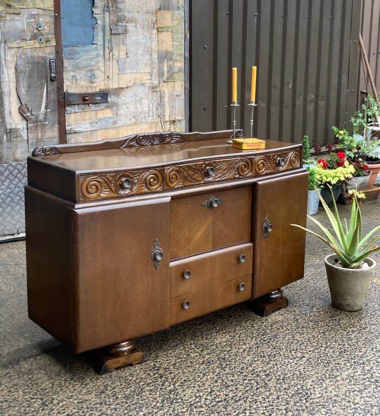 Scully Hand-Carved Oak Sideboard/Cocktail Cabinet