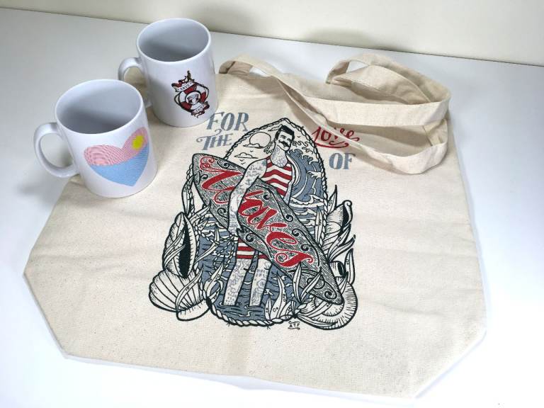 Unused - Surfers Against Sewage Tote Bag and 2 Mugs Bundle Surfing