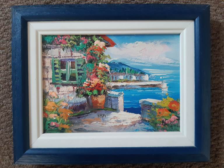 Vibrant real painting on canvas, print,  picture,  photo 