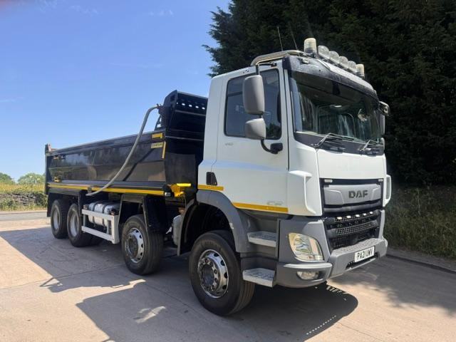 2021 21 DAF CF 410 E6 8x4 Thompson steel tipper sheet weigher air tail-gate 172k
