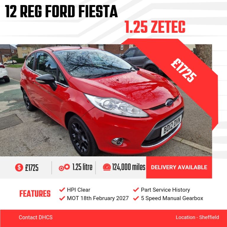 2012 Ford Fiesta 1.25 Zetec 3dr [82] HATCHBACK Petrol Manual