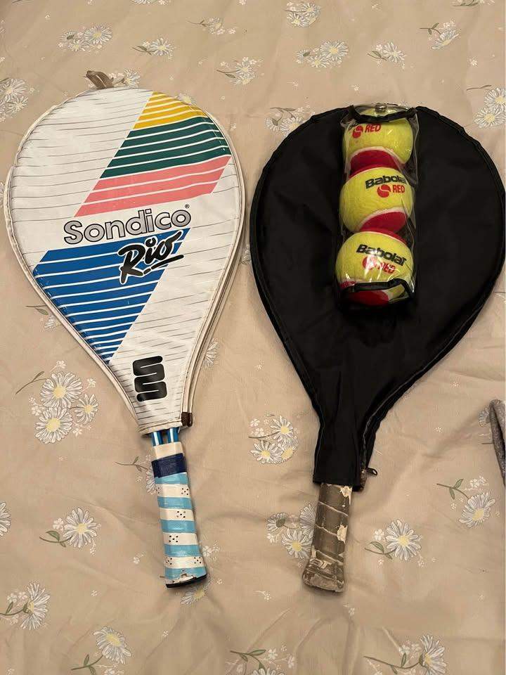 REDUCED - Sondico Rio Tennis Rackets with Balls