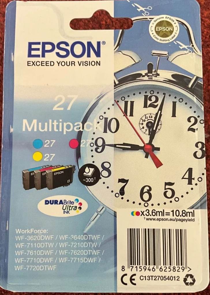 Epson 27 Multipack Cyan, Magenta and Yellow