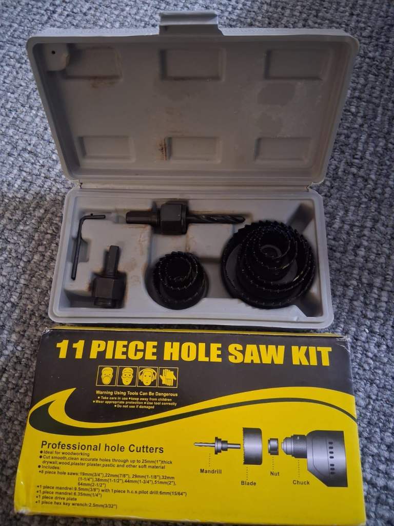 11Pcs Hole Saw Kit Carbon Steel Metal Circle Power Drill Hole Cutter £7 only