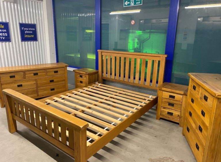 Rustic Oak Bedroom Set, Bensons for Beds