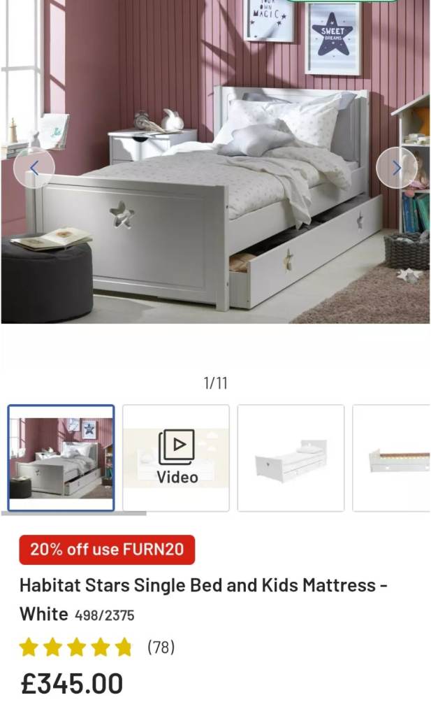 Kids Single Bed Frame With Drawer