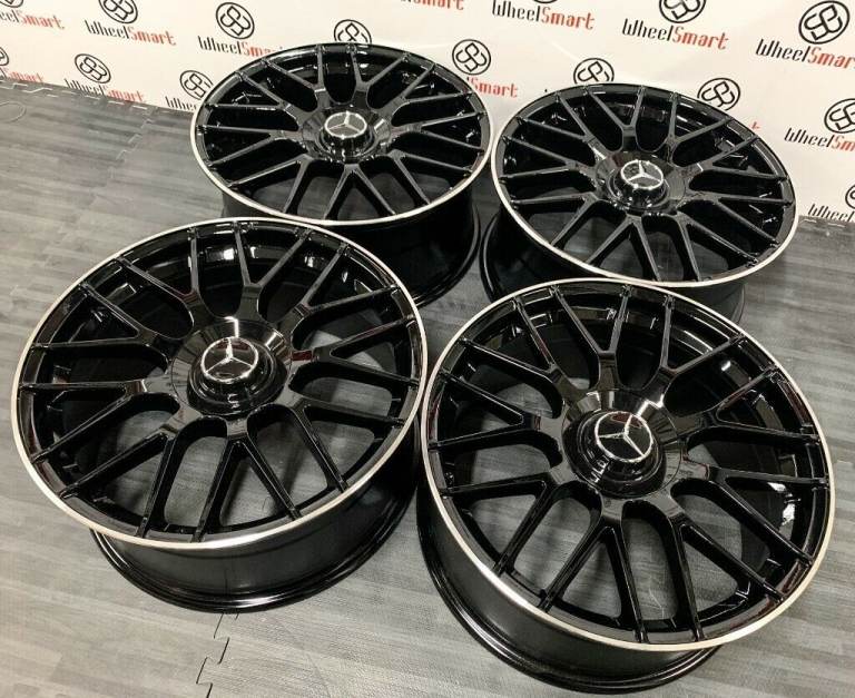 BRAND NEW MERCEDES 19" 63AMG STYLE ALLOY WHEELS -AVAILABLE WITH TYRES - 5 X 112 - GLOSS BLACK