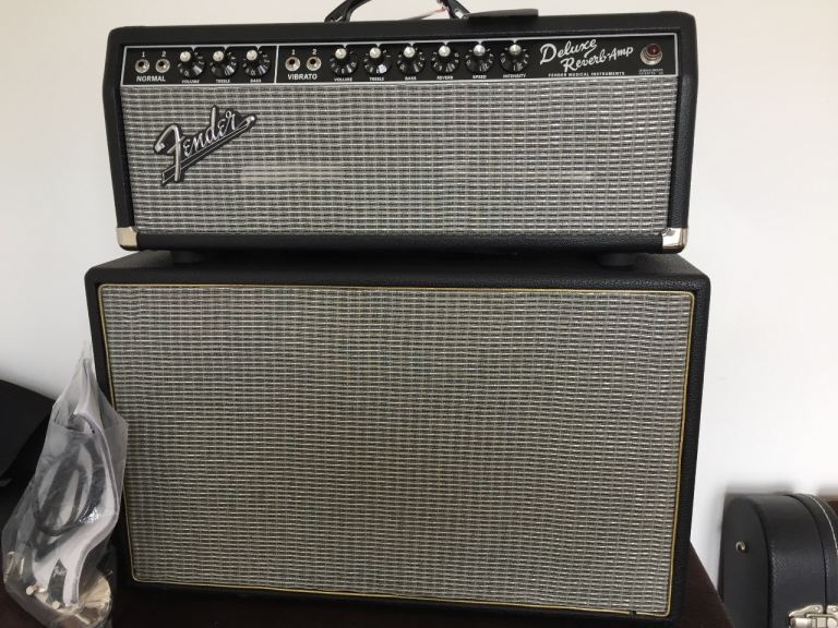 Fender ’65 Deluxe Reverb Head & Matching 1x12 Cabinet - Mint - Cover & Accessories