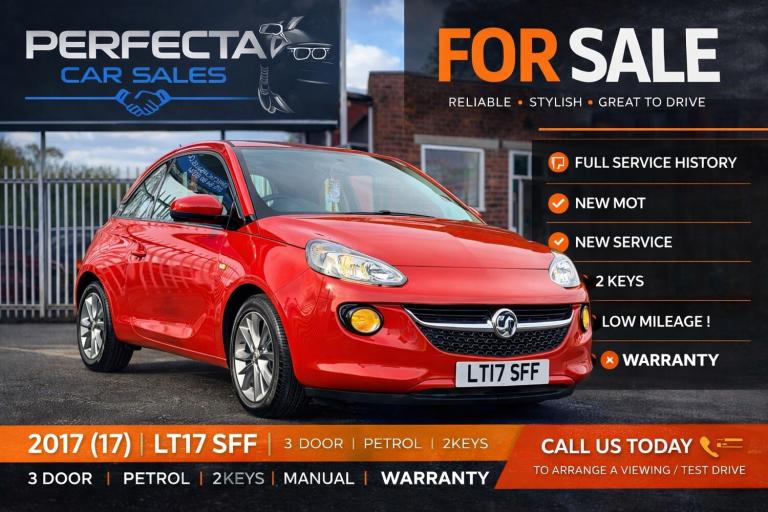 VAUXHALL ADAM 1.4 Jam HPI CLEAR! FULL SERVICE HISTORY.2 KEYS,NEW MOT!NEW SERVICE