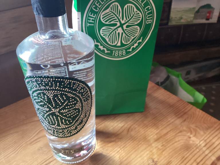 Unopened Celtic FC Themed Bottle - Unique Glass Design