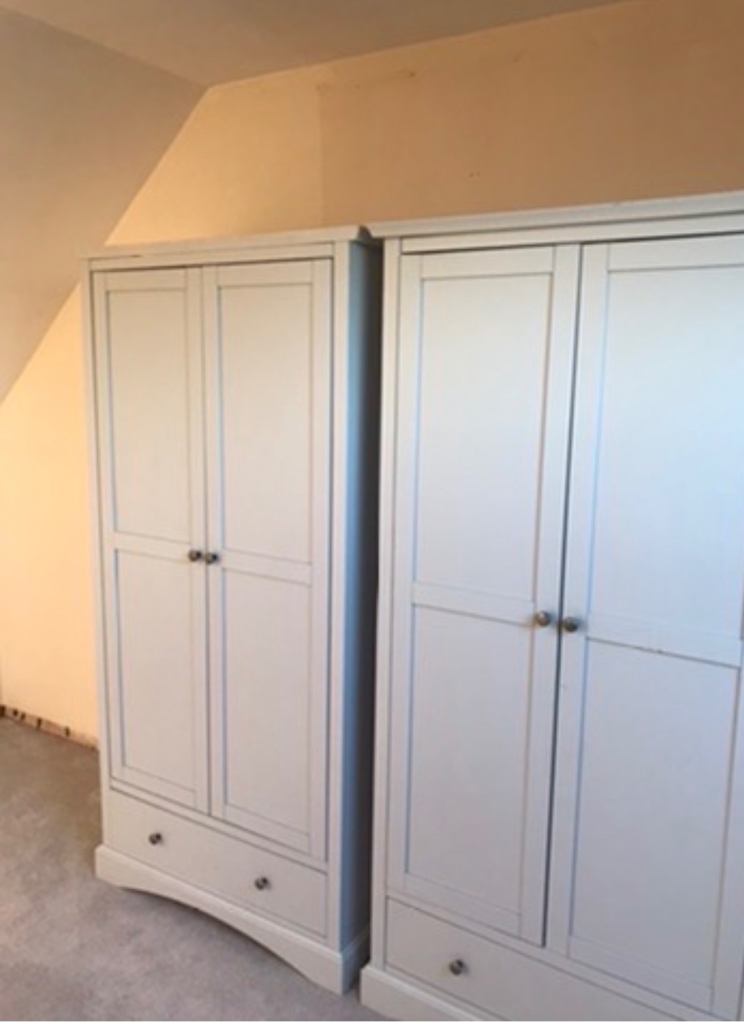 2x solid wooden wardrobes 