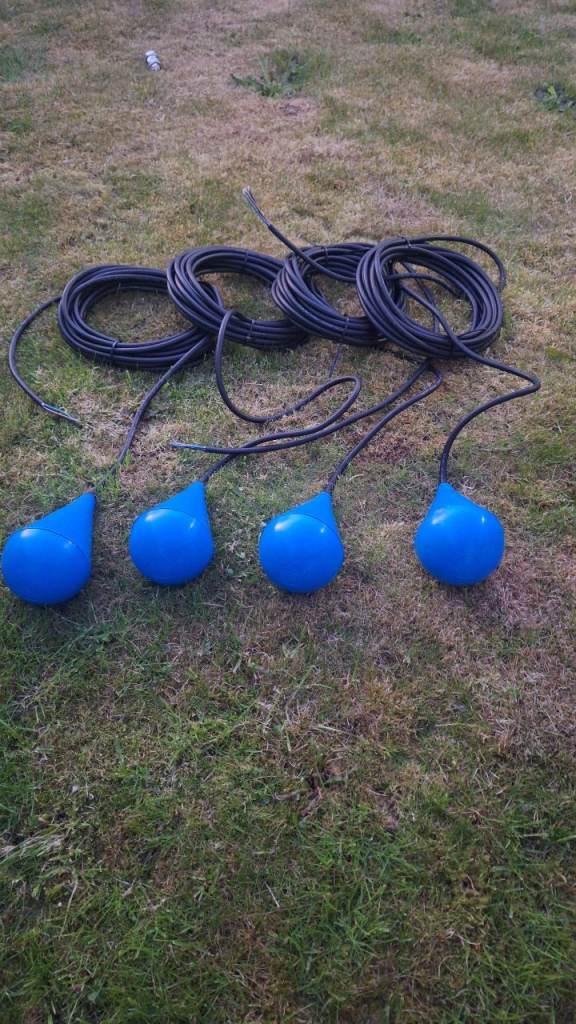 4x Heavy Duty Pear Float Switches for Sewage / Sump Pumps (Internally Weighted)